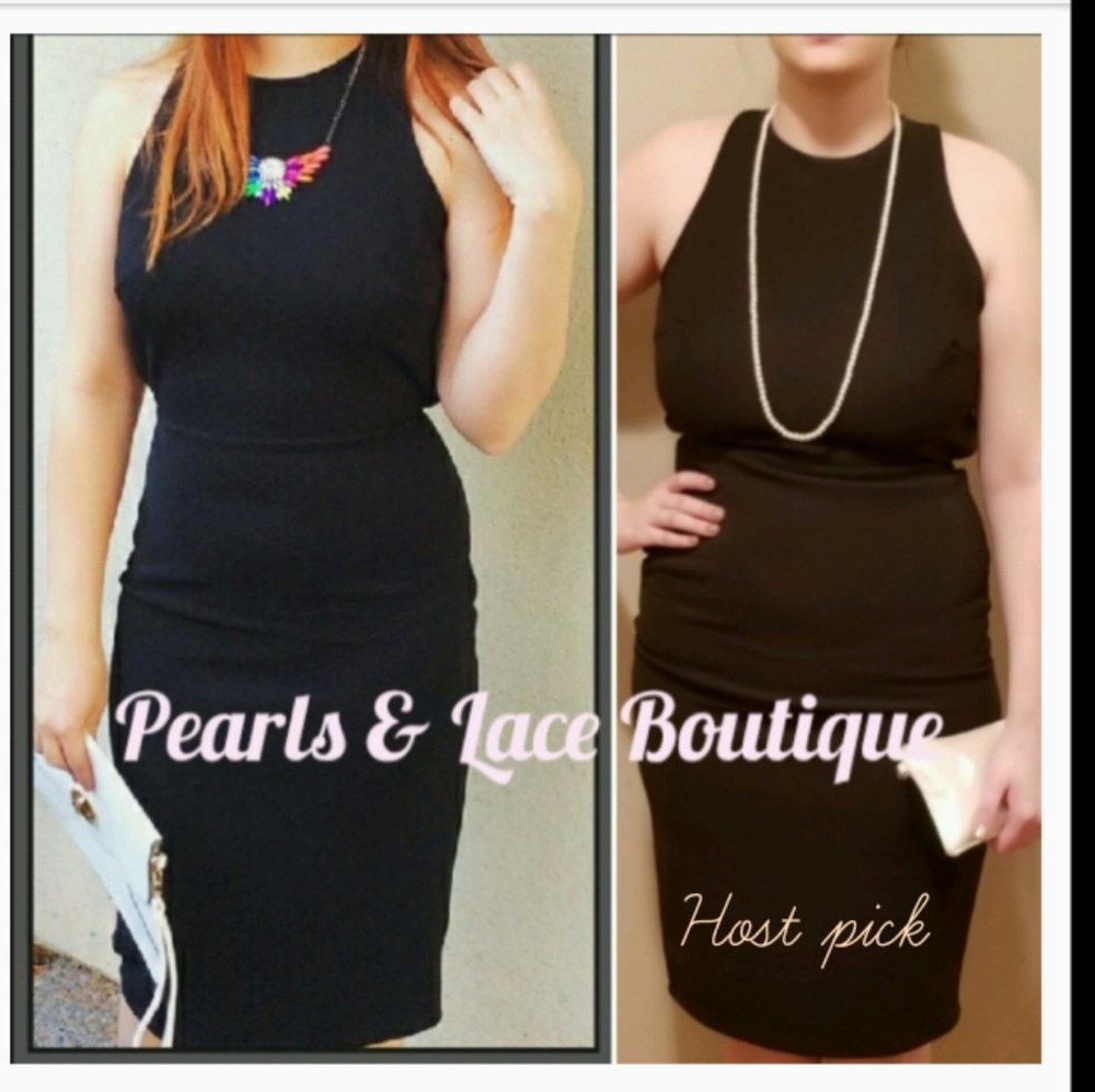 HOST PICK! 🎉 High neck Open Back Black Dress - Picture 2 of 6